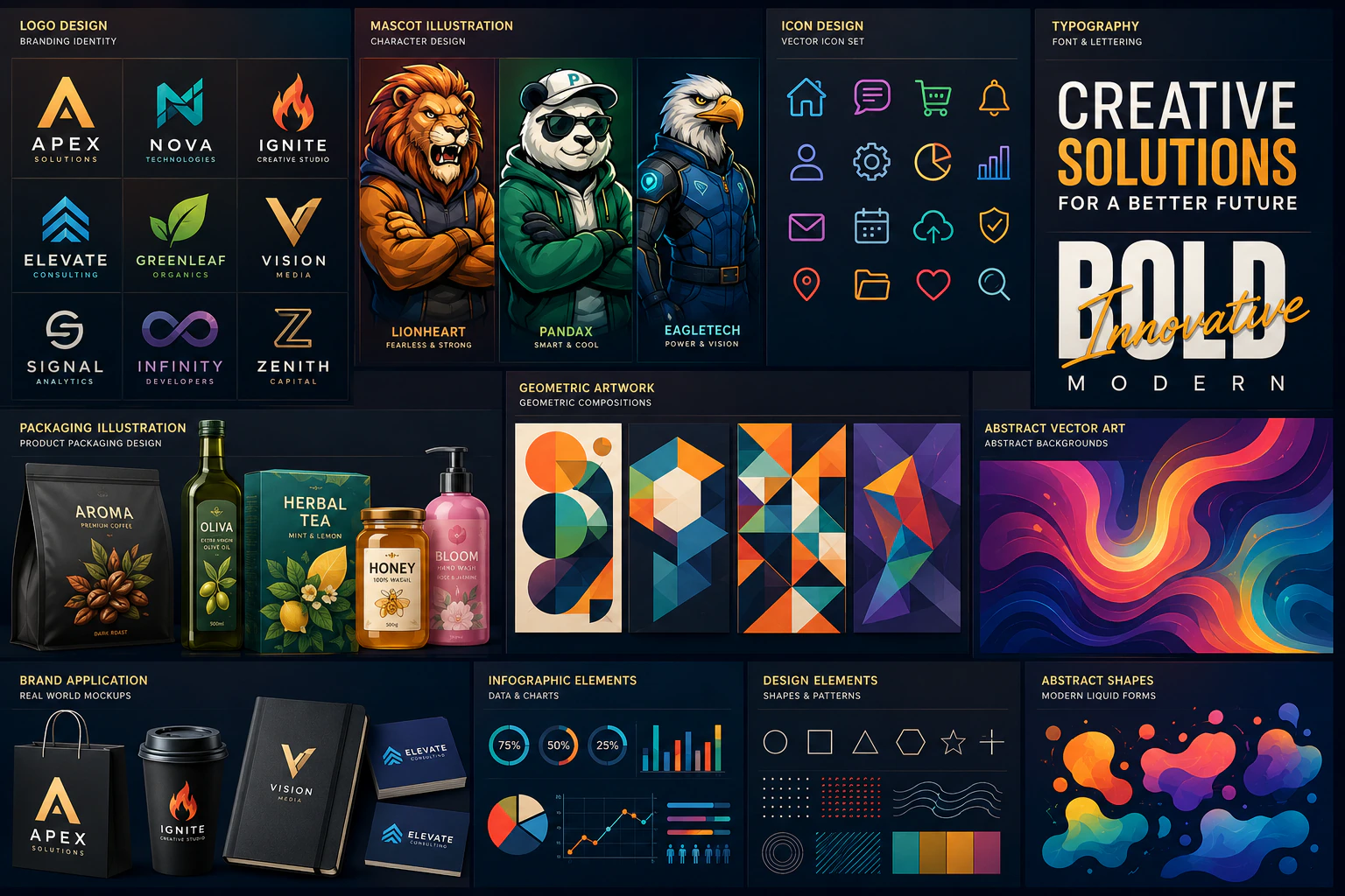 Creative vector illustration collection